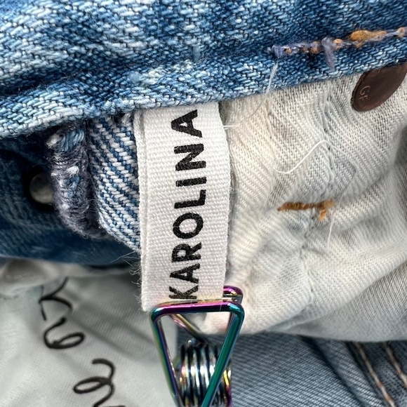 GRLFRND Karolina Distressed Rough Hem Button Fly Star Jeans Size 25 Women’s - Picture 7 of 10